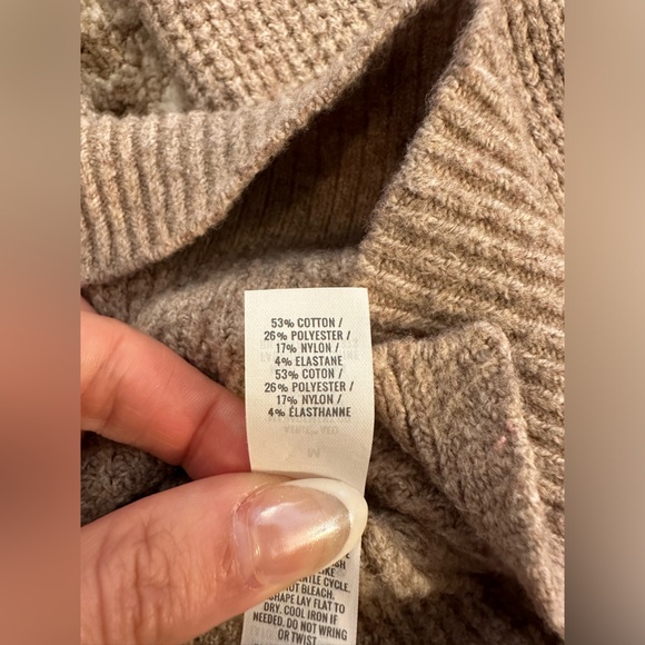 Aerie CozyUp Waffle Knit Hooded Sweater in Oatmeal - Size Medium - Picture 6 of 6